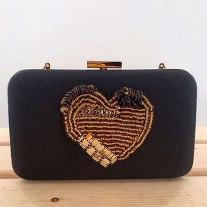 Talbots Black Evening Clutch Beaded